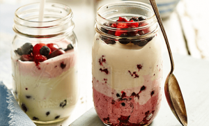 Blueberry Raspberry Parfait Jar